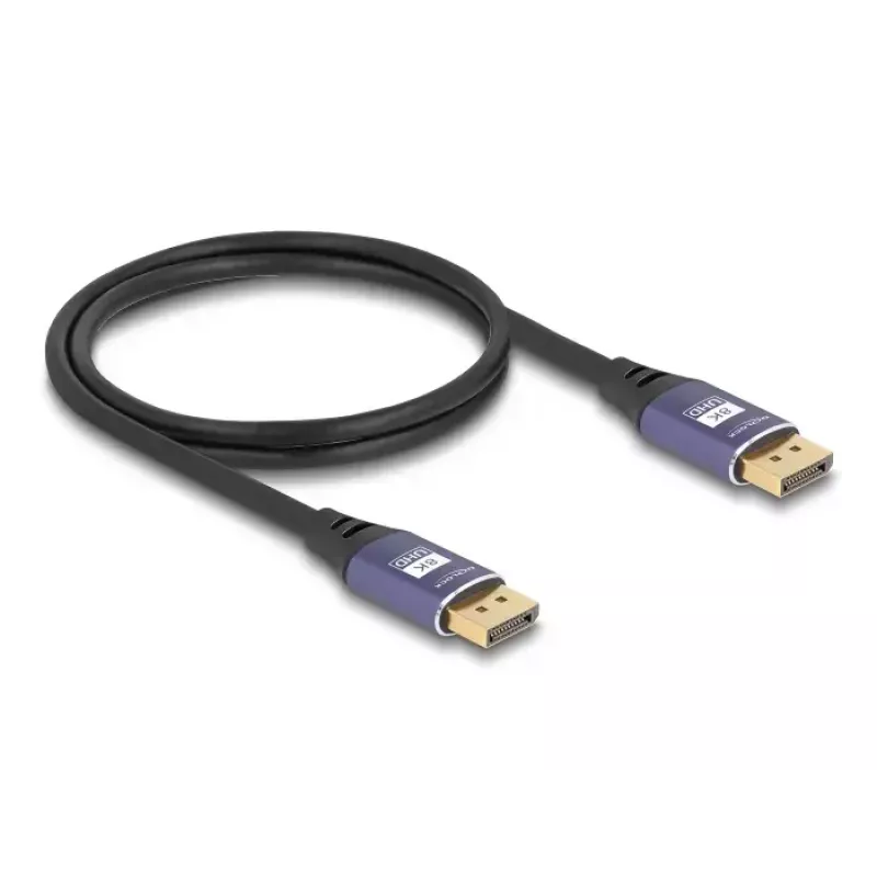 DeLOCK DisplayPort-kaapeli 8K 60 Hz 2 m violetti metalli