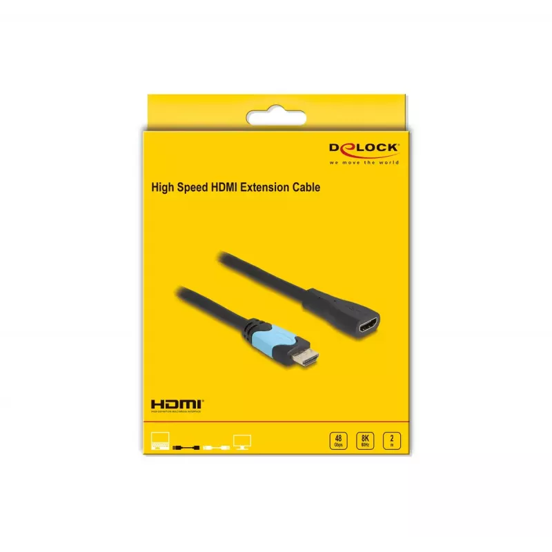 DeLOCK High Speed HDMI -jatkokaapeli 48 Gbit/s 8K 60 Hz 2 m