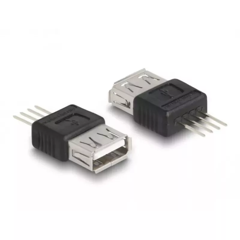 DeLOCK sovitin USB 2.0 Type-A liitäntä - 4 pin musta hopea 5V