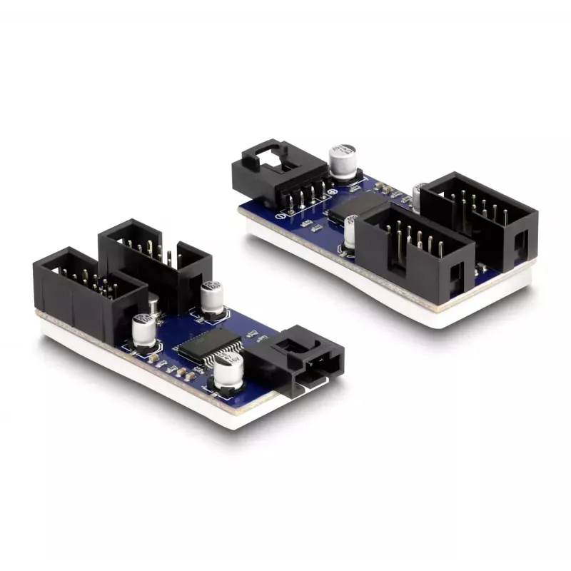 DeLOCK USB 2.0 -piikkilistakeskitin 2 porttia musta sininen