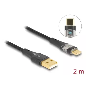 DeLOCK USB 2.0 -kaapeli Type-A-uros – Type-C-uros 60W 2 m