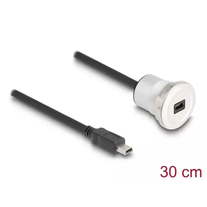 USB-kaapeli DeLOCK 88186 0,3 m Mini-USB B musta hopea