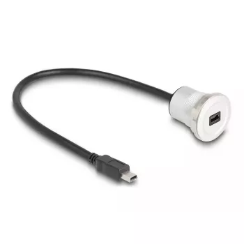 USB-kaapeli DeLOCK 88186 0,3 m Mini-USB B musta hopea