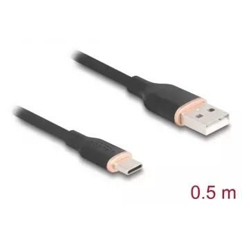 USB-kaapeli DeLOCK 81225 0,5 m USB A USB C musta