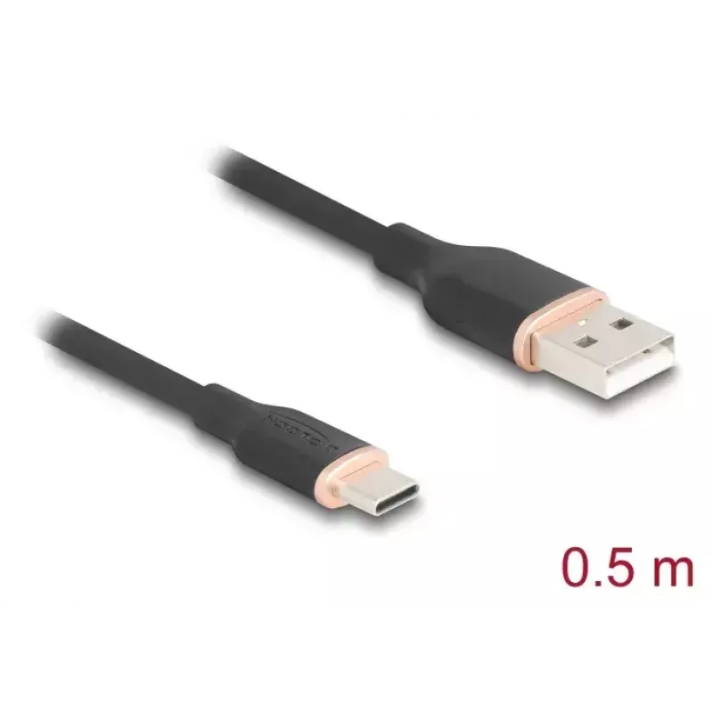 USB-kaapeli DeLOCK 81225 0,5 m USB A USB C musta