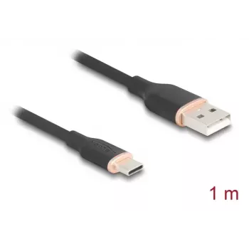 DeLOCK USB-kaapeli USB 2.0 1 m USB A USB C musta