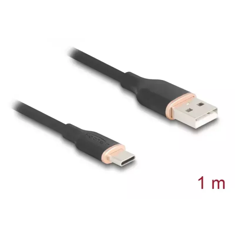 DeLOCK USB-kaapeli USB 2.0 1 m USB A USB C musta