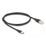 DeLOCK USB-kaapeli USB 2.0 1 m USB A USB C musta
