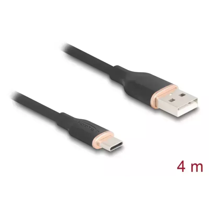 DeLOCK USB-kaapeli USB 2.0 4 m USB A USB C musta 81228