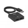 DisplayPort 2-in-1 kaksisuuntainen kytkin CLUB3D CSV-1009 — 2x DisplayPort-lähtöä, 8K@60Hz, musta