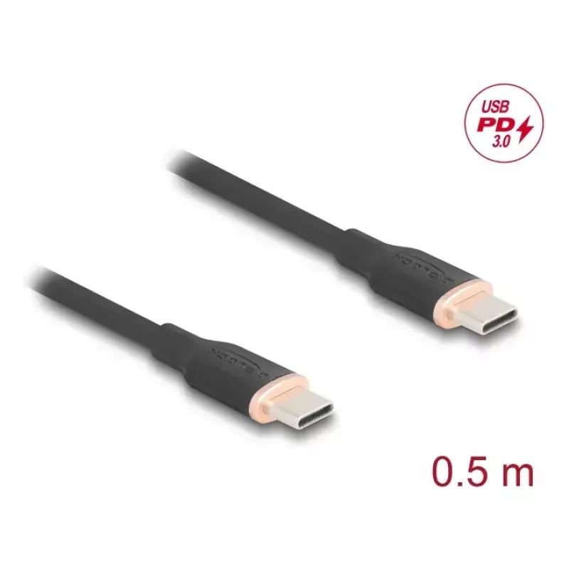 DeLOCK USB-kaapeli USB 2.0 0,5 m USB-C musta 81237