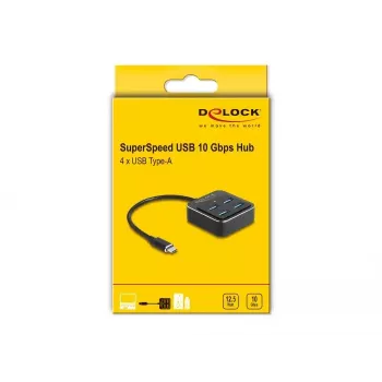 DeLOCK USB 3.2 Gen 2 USB Type-C -keskitin 4 x USB Type-A 10 Gbps