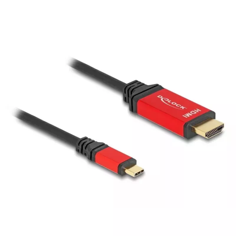 DeLOCK USB Type-C - HDMI-kaapeli DP Alt Mode 8K 60 Hz HDR 1 m punainen