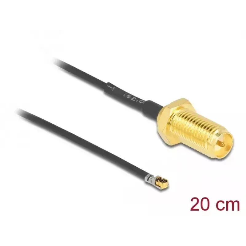 Koaksiaalikaapeli DeLOCK 12656 0,2 m RP-SMA MHF 4L LK musta