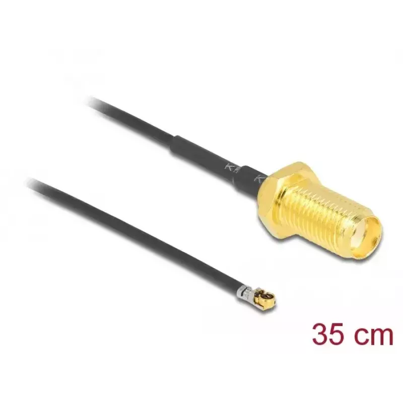 Koaksiaalikaapeli DeLOCK 12664 0,35 m SMA MHF 4L LK musta