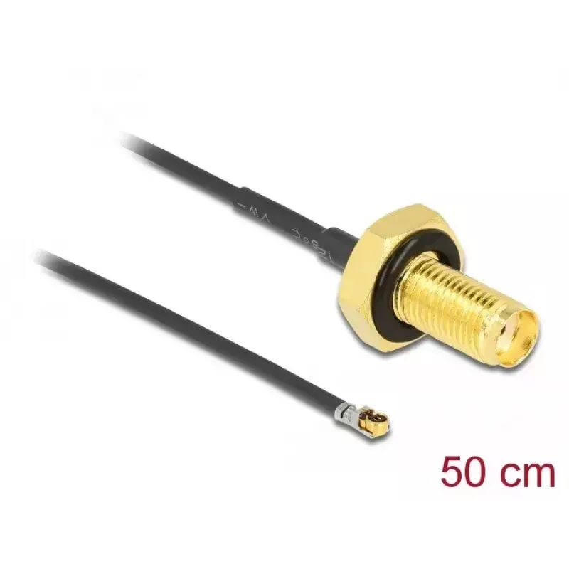Koaksiaalikaapeli DeLOCK 12667 0,5 m SMA MHF 4L LK musta