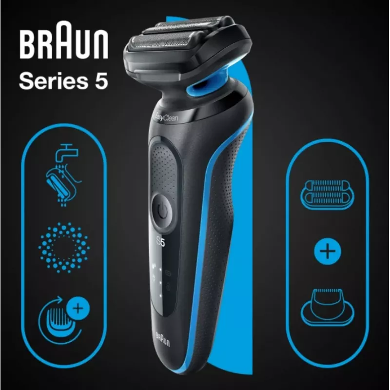 Braun Series 5 51-B1820s kalvosuojarasioija musta, sininen