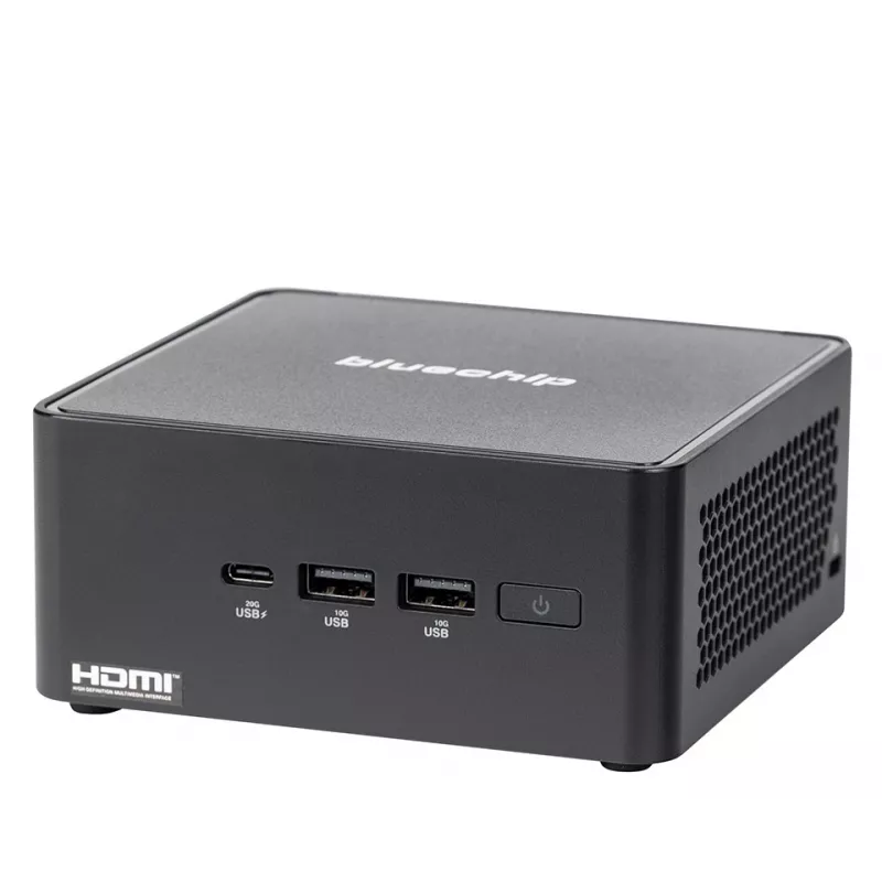 bluechip BUSINESSline M1435 Intel Core 3 100U 8 GB DDR5-SDRAM 500 GB SSD Windows 11 Pro Mini-PC musta