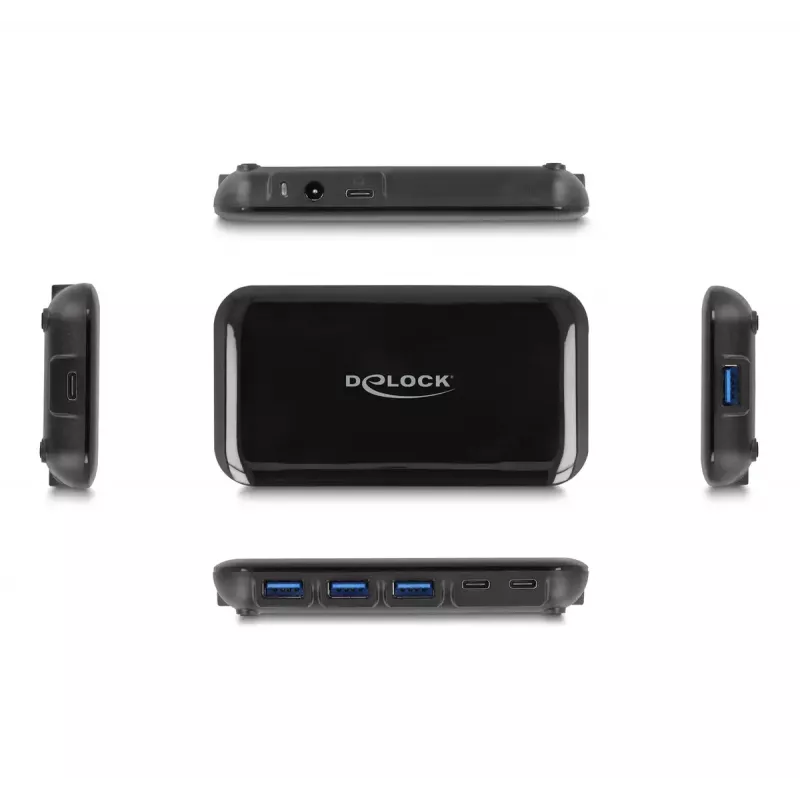 DeLOCK 64209 USB 3.2 Gen 2 Type-C -keskitin 10000 Mbit/s musta