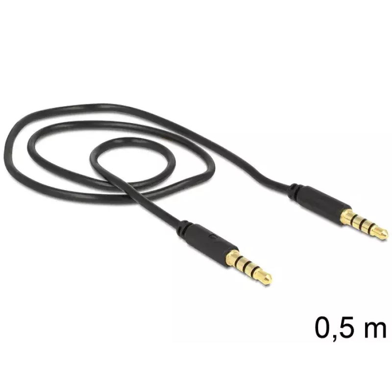 Audiokaapeli DeLOCK 3,5 mm – 3,5 mm 0,5 m musta