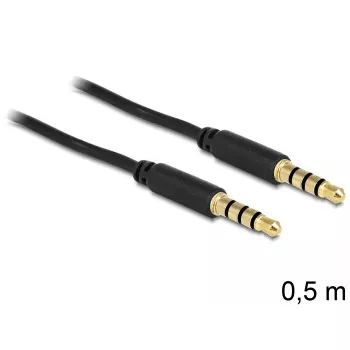 Audiokaapeli DeLOCK 3,5 mm – 3,5 mm 0,5 m musta