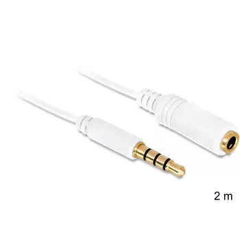 Audiokaapeli DeLOCK 3,5 mm 2 m valkoinen