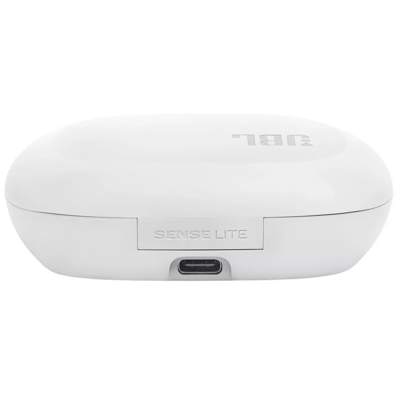Headset JBL Sense Lite — langaton Bluetooth-korvanappikuuloke korvakoukulla, intraauraalinen, 20–20000 Hz, 83,5 g, valkoinen