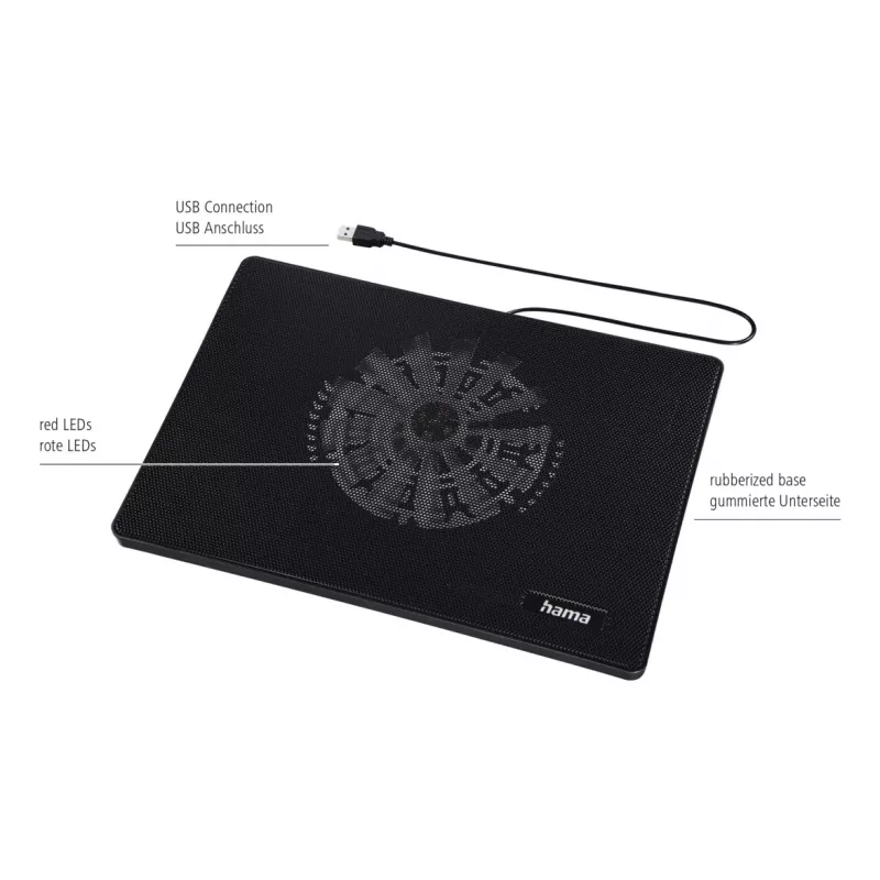 Hama ohut kannettavan tietokoneen jäähdytysalusta 39,6 cm (15,6 inch) musta