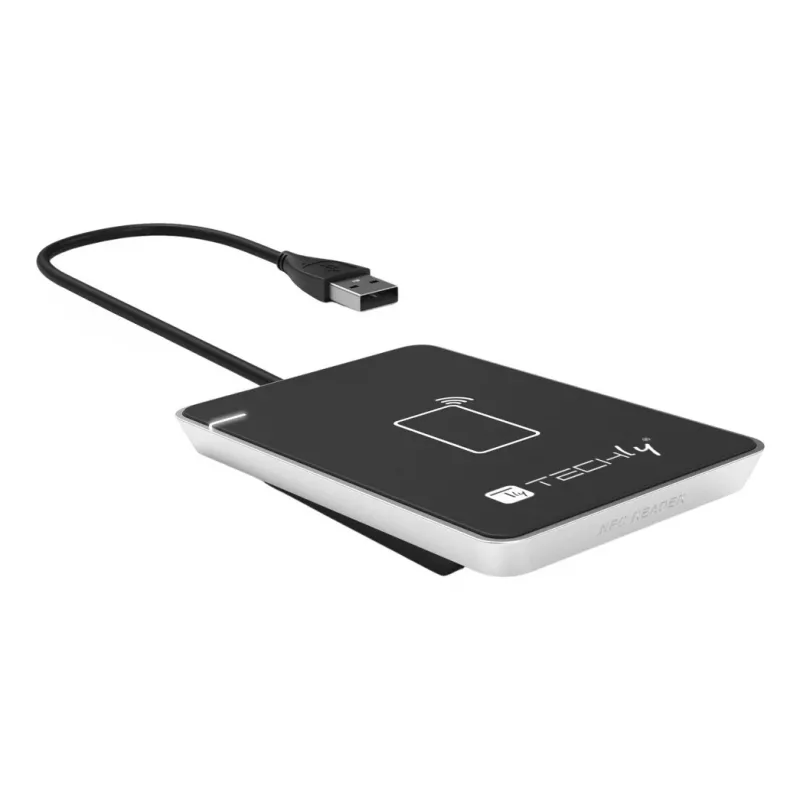 Techly I-CARD CAM-CIE RFID-lukija USB musta, hopea