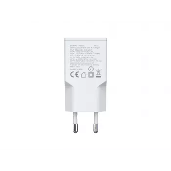 EQUIP 2-porttinen 20W GaN ohut USB PD -laturi — USB-C x1, USB-A x1, tulo 100–240V, lähtö 12V max., valkoinen