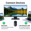 EQUIP molempikätinen 6-painikkeinen kaksitoiminen langaton hiiri, optinen 1600 DPI, RF + Bluetooth, musta