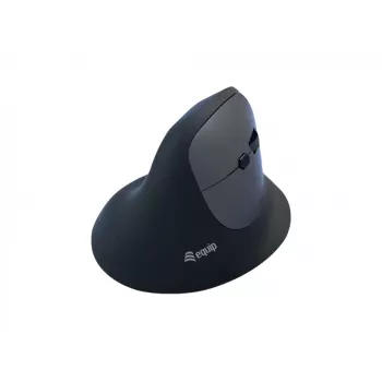 EQUIP ergonominen pysty langaton hiiri oikeakätisille, 1600 DPI, RF Wireless + Bluetooth, ladattava, 6 painiketta, musta
