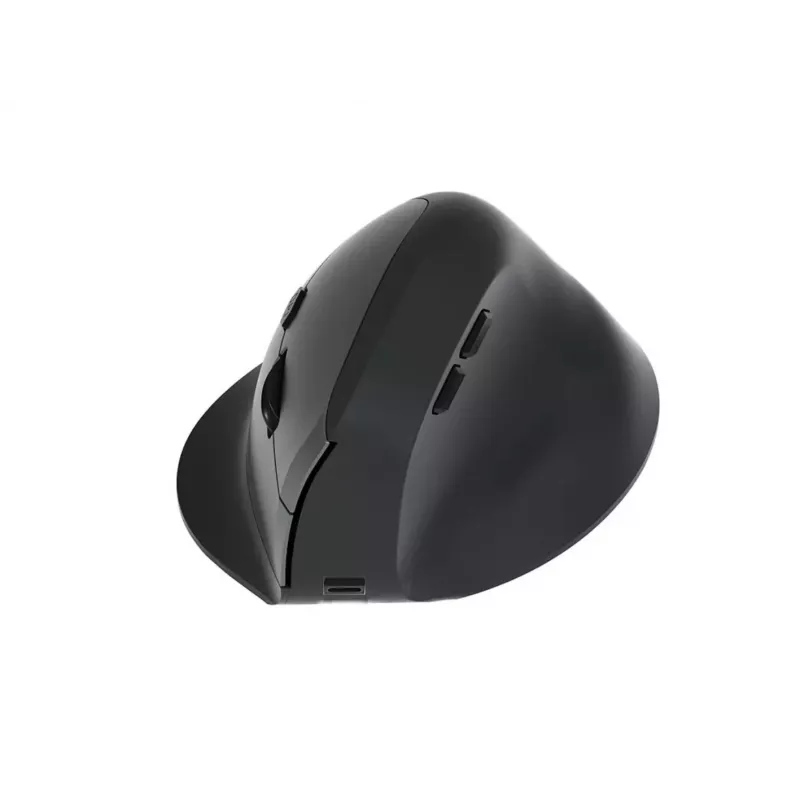 EQUIP ergonominen pysty langaton hiiri oikeakätisille, 1600 DPI, RF Wireless + Bluetooth, ladattava, 6 painiketta, musta
