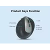 EQUIP ergonominen pysty langaton hiiri oikeakätisille, 1600 DPI, RF Wireless + Bluetooth, ladattava, 6 painiketta, musta