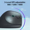 EQUIP ergonominen pysty langaton hiiri oikeakätisille, 1600 DPI, RF Wireless + Bluetooth, ladattava, 6 painiketta, musta