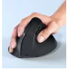 EQUIP ergonominen pysty langaton hiiri oikeakätisille, 1600 DPI, RF Wireless + Bluetooth, ladattava, 6 painiketta, musta