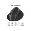 EQUIP ergonominen pysty langaton hiiri oikeakätisille, 1600 DPI, RF Wireless + Bluetooth, ladattava, 6 painiketta, musta