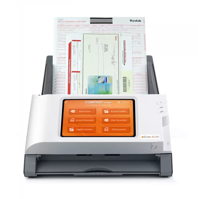Plustek eScan A280 Enterprise ADF-skanneri 600 x 600 DPI A4 musta, valkoinen