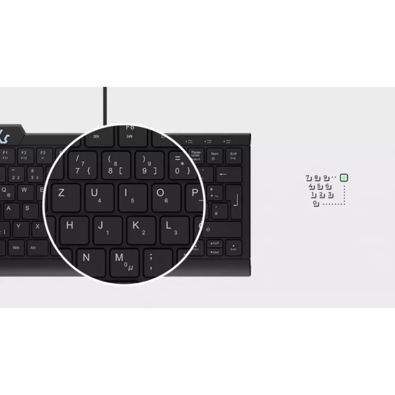 KeySonic KSK-5010ELC (DE) näppäimistö kotiin USB QWERTZ saksalainen musta