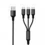 USB-kaapeli 2GO 797156 1,5 m USB B 3 x USB C musta