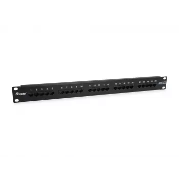 Equip 25-porttinen Cat.3 RJ45 ISDN patch-paneeli, musta