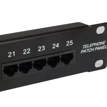 Equip 25-porttinen Cat.3 RJ45 ISDN patch-paneeli, musta