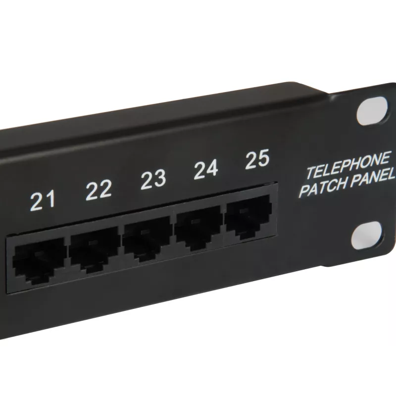 Equip 25-porttinen Cat.3 RJ45 ISDN patch-paneeli, musta