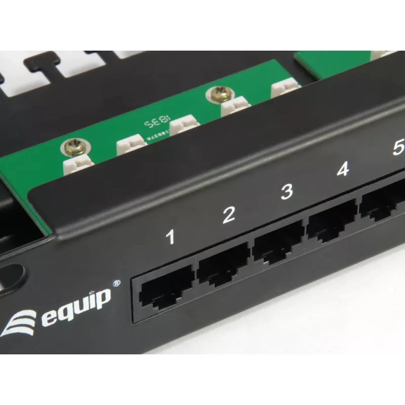 Equip 25-porttinen Cat.3 RJ45 ISDN patch-paneeli, musta