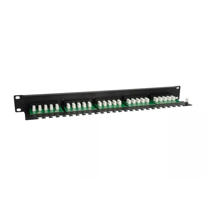Equip 25-porttinen Cat.3 RJ45 ISDN patch-paneeli, musta