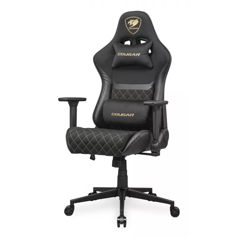 Yleispelituoli COUGAR Gaming Armor One V2 Gold F verhoiltu istuin musta kulta