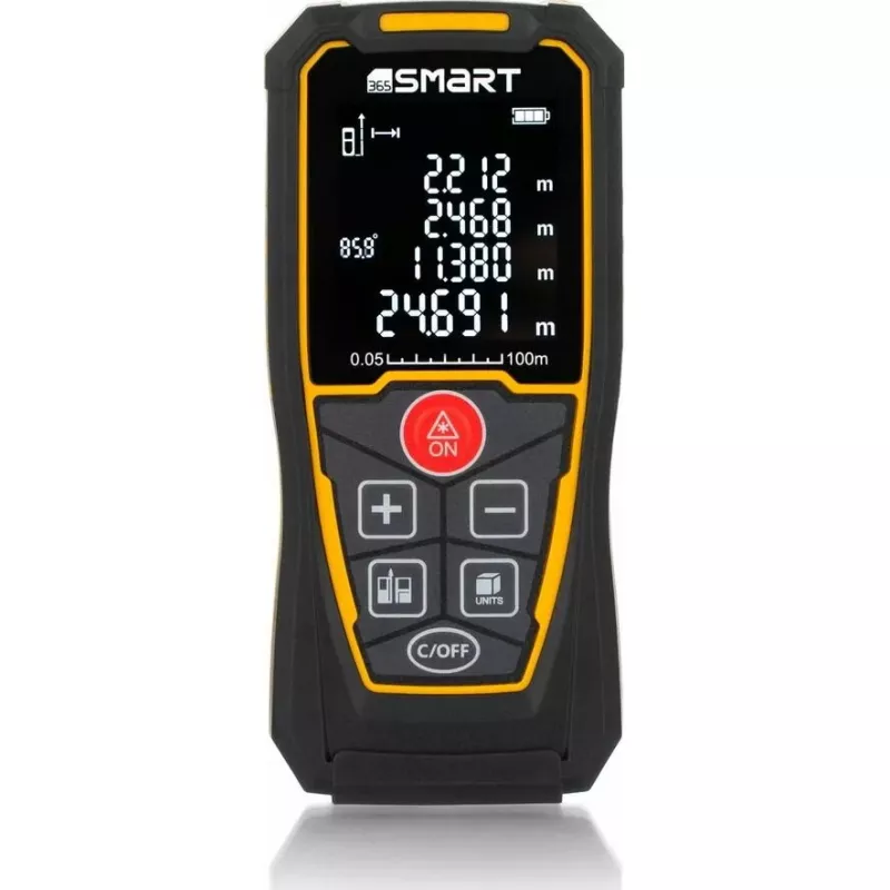 Laser-etäisyysmittari Smart 06-01100 Smartilta, kompakti käsikäyttöinen mittalaite