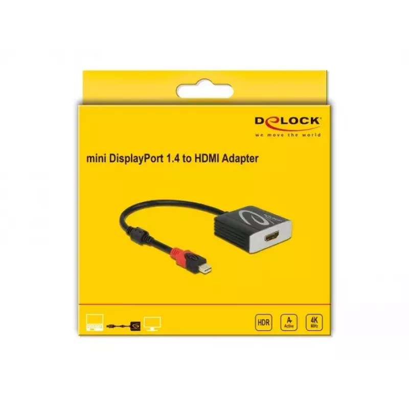 Aktiivinen Mini DisplayPort 1.4 - HDMI -sovitin DeLOCK 65302
