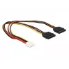 DeLOCK kaapeli 0,3 m Floppy 4p/2x SATA 15p