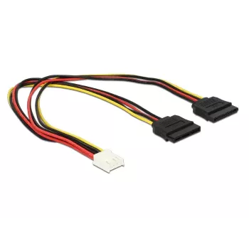 DeLOCK kaapeli 0,3 m Floppy 4p/2x SATA 15p